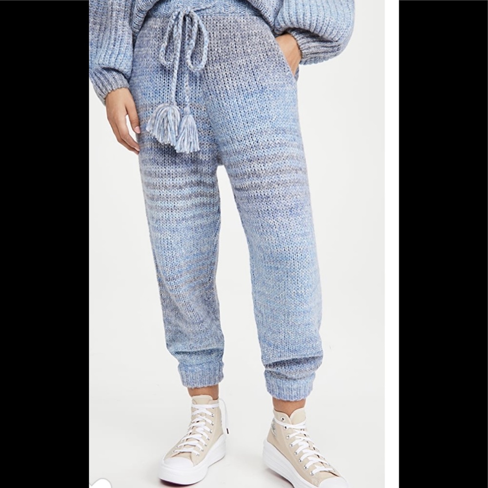 LoveShackFancy Blossom Merino Wool Alpaca Knit Joggers L